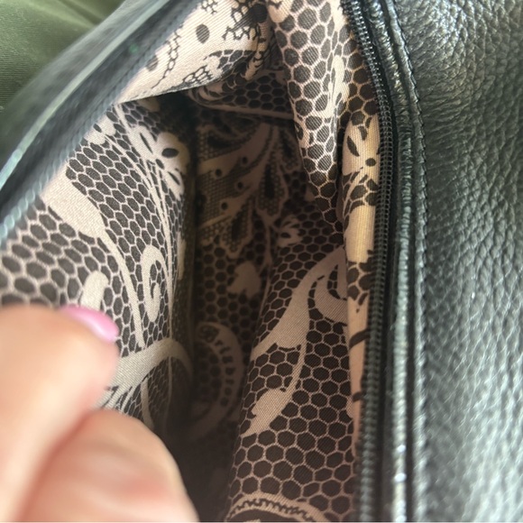 Brighton Black Shoulder Bag with Floral Embossing - Picture 4 of 9